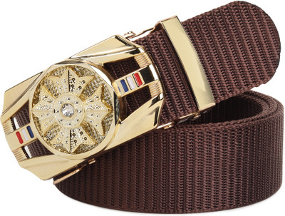 LOOPA Men Casual, Formal, Evening Brown Nylon Belt