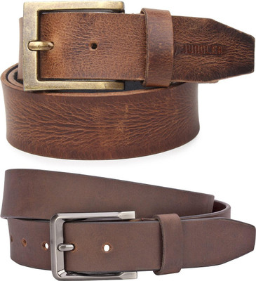 Jungler Men Evening, Party, Formal, Casual Brown, Brown Genuine Leather Belt