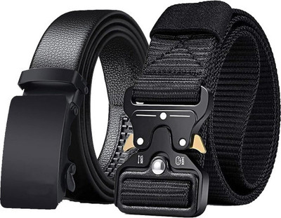 PROVOGUE Men & Women Casual Black Artificial Leather, Nylon Belt