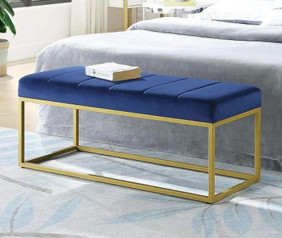 ModWood Modwood Bench Blue & Gold Metal 2 Seater(Finish Color - GOLDEN, Pre-assembled)