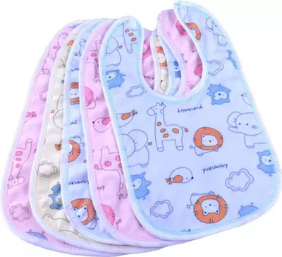 classy culture Baby Button Bibs Apron for Feeding and Drooling Button Double Layered Waterproof(Multicolor)