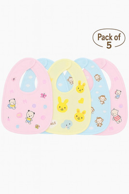 KIDS BASIC Baby Feeding Bibs for Infants & Toddlers - Waterproof | Pack of 5(pack of 5)