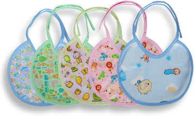 Honey Boo Baby Quality Bibs With Animated Prints (Set of 5 Colors)(Multicolor)