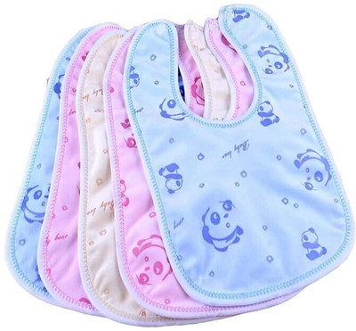 house of common Baby Button Bibs Apron for Waterproof3261(Multicolor-Pack of 5)