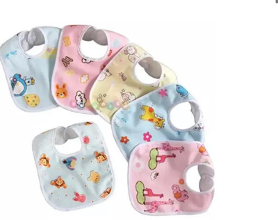 VACHHRAJ ENTERPRISE bib set of 5 chit buttoned waterproof(Multicolor)