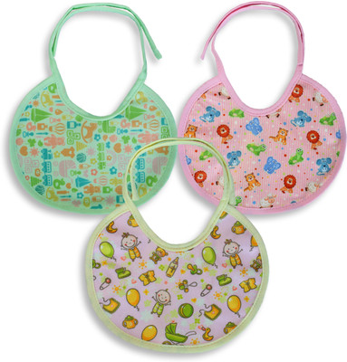 Honey Boo Baby Quality Bibs With Animated Prints (Set of 3 Colors)(Multicolor)