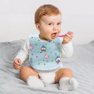 classy culture Baby Button Bibs Apron for Feeding and Drooling Button Double Layered Waterproof(Multicolor)