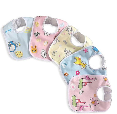 smilykid Baby Waterproof Bibs Apron (5 Button bibs)(Multicolor)