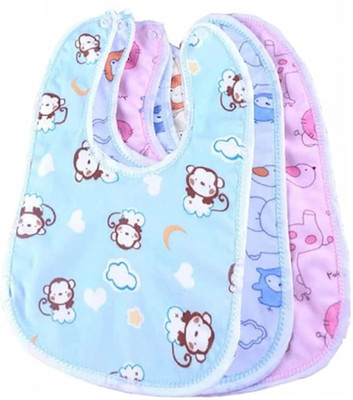 SWASUM Baby Waterproof Bibs Apron (3 Button bibs)(Multicolor)