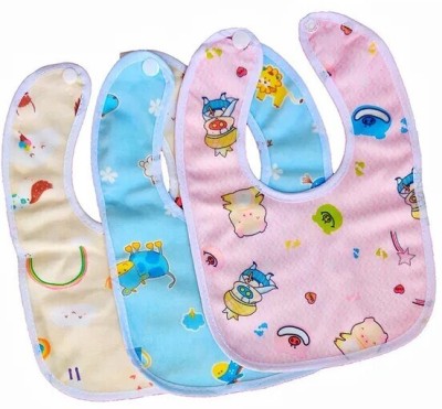 Kwitchy Waterproof Feeding Bibs with Snap Button(Multicolor)