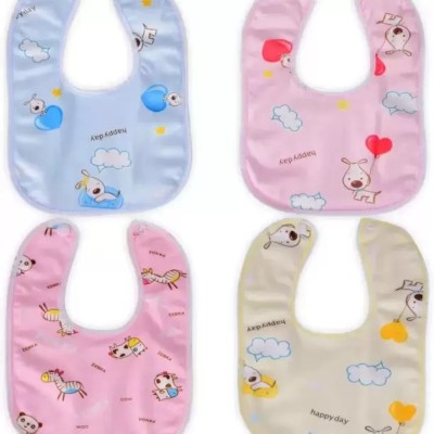 Dream Team Pack of 4 Waterproof Baby Bibs with Food Soft and Comfortable(Multicolor)