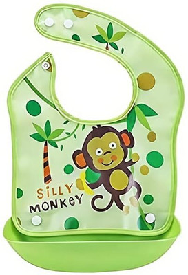 Vadhavan Snap Button & Removable Tray Waterproof Washable Plastic Printed Baby Bib(Multicolor)