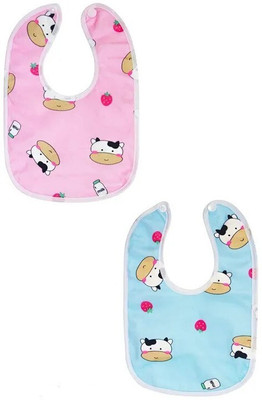 TheHouseStore Baby Button Bibs Apron for Feeding (Pack Of 2)(Multicolor)