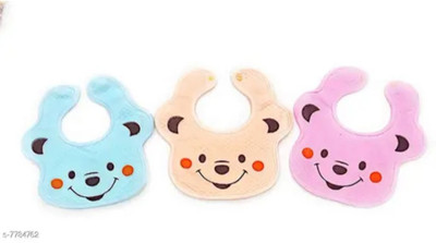 CHOTU BABYY Baby Button Bibs/Apron Cute Animal Shaped|with Tich Button(Multicolor)