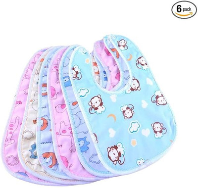 SWASUM Waterproof Baby Apron with Bib (Set of 6)(Pink)