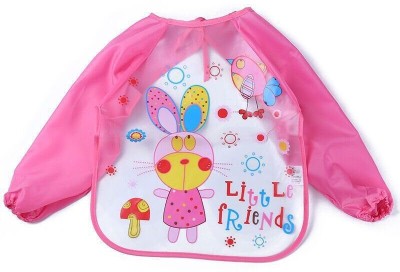 MOMISY Waterproof Art Painting Apron Bib Full Sleeve for kids children Boys Girls(Pink Rabbit)