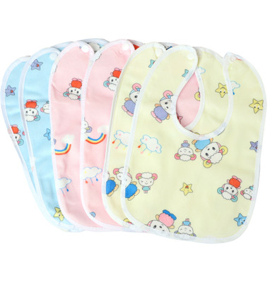 MW PRINTS Baby Fast Dry-Waterproof, Super Soft Daily Use, Elegant and Stylish Button bib(Multicolor)