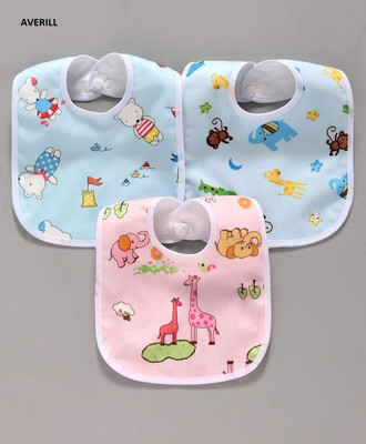 Averill Waterproof baby bibs/aprins for the babies bigger print pack of 3(Multicolor)