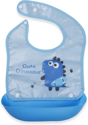 Baby Moo Silicone Baby Bibs Easily Wipe Clean - Comfortable Soft Waterproof(Blue)