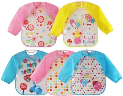 SHOPPIZONE Full Sleeved Washable Waterproof Bib Apron for Babies & Kids(Multicolor)