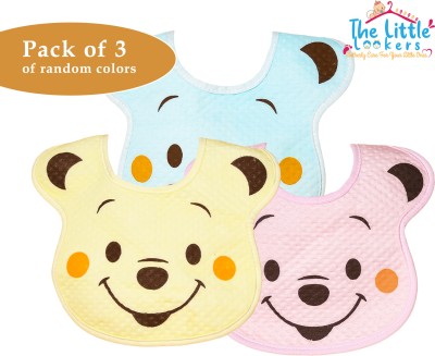 The Little Lookers Baby Button Bibs/Apron Cute Animal Shaped|with Tich Button (Button Bib Animal Shaped, Pack of 3(Multicolor)