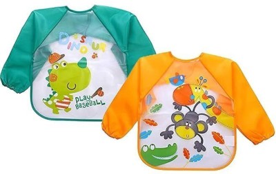 EssCubes Enterprise Full Sleeves Cartoon Animal Waterproof Reusable Plastic Silicone Baby girl boys(Multicolor)