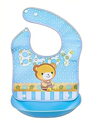 Vadhavan Waterproof Washable Plastic Printed Baby Bib & Removable Tray(Multicolor)