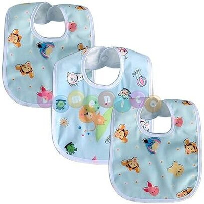 K3NTERPRISES New Born Water Resistant-Premium Super Soft Cotton Daily Use bibs(Light Blue)