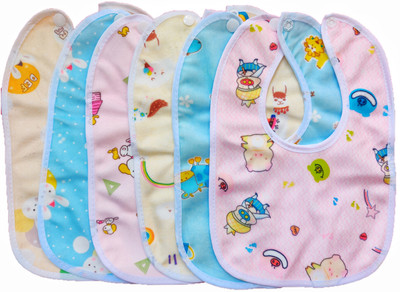 FLIPZON Cotton Bibs Pack of 6 Multicolor(Multicolor)