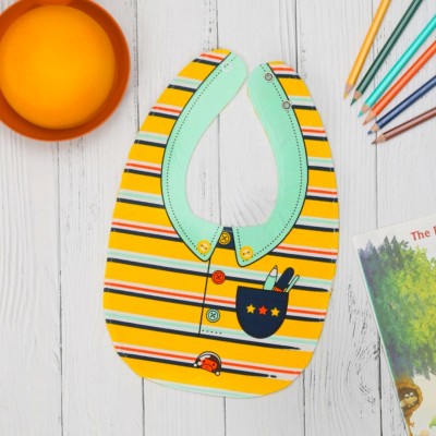 Yellow Bee Bib Striped and Shirt Print for Boys, Yellow and Green(Yellow)