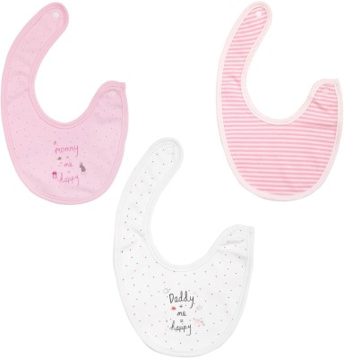 Baby Moo Happy Mommy Daddy Pink 3 Pk Bibs(Pink)