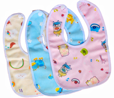 Tiny Tycoonz New Born Baby Fast Dry, Double Layered , Water Proof Cotton Bibs(Multicolor)