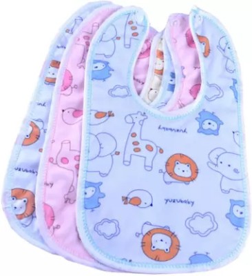 Catcart Baby Button Bibs Apron for Feeding and Drooling Button Double Layered Waterproof(Multicolor)