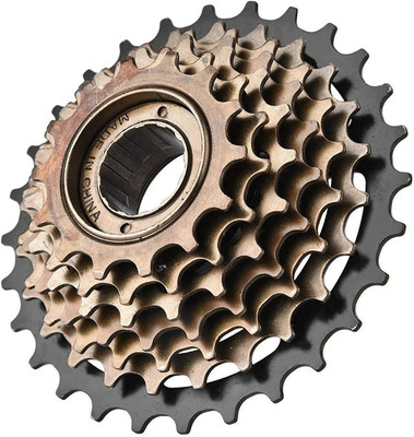 Protos India.Net 7 Speed Bicycle Freewheel Compatible with Gear Cycle 21 Speed (Black and brown) Bicycle Brake Disk