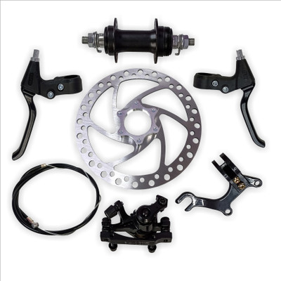Xpocraft Front Bicycle Disc Brake Set, Disc Brake Kit, Set of 7 Items, Caliper 140-160mm Bicycle Brake Disk(155 mm)