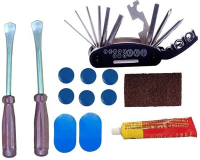IndiaLot Cycle Repair Tool Kits - 16 in 1 Multifunction Mechanic Tools Set 13pcs Bicycle Brake Disk
