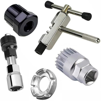 FCC RACING Chain Cutter Crank Puller BB Tool Sprocket Removal Spoke Nipple Key 5pcs Set Bicycle Brake Disk