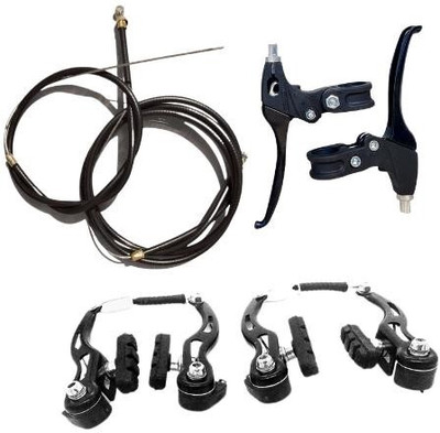 TWAINSKI Cycle Power Brake Set with Clutch Levers(Black) & Wires (1 pair each) Bicycle Brake Disk