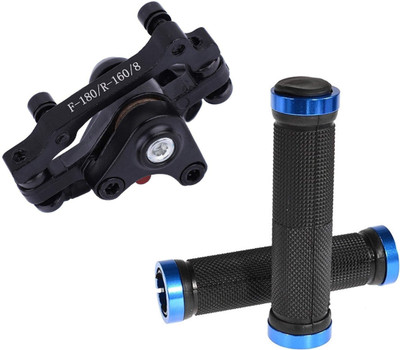 NSV Bicycle Rear Mechanical Calipers F180/R160 Disc Brake with cycle handle Grip Bicycle Brake Disk(180 mm)