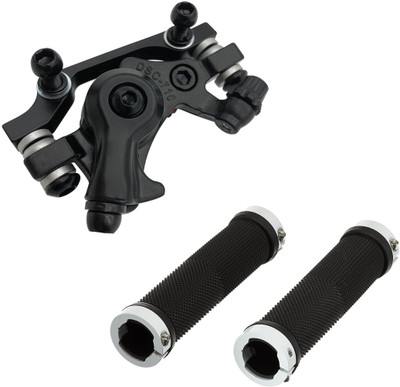 NSV cycle handle Grip and Bicycle rear Mechanical Calipers F180/R160 Disc Brake Bicycle Brake Disk(180 mm)