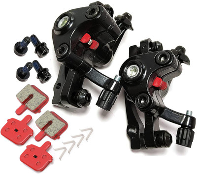 NSV Set Of 2 Front&Rear Disc Brake Machine Bicycle Mechanical Caliper 2 Extra Pads Bicycle Brake Disk