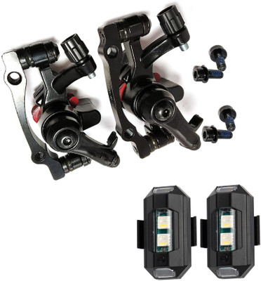 NSV Front/ Rear Disc Brake MTB Mountain Bicycle Mechanical Caliper and 2 Cycle Light Bicycle Brake Disk(160 mm)