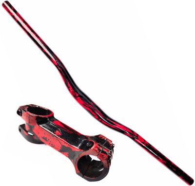 roadtopedal 660MM ALLOW HANDLEBAR AND 80MM STEM BICYCLE MTB HYDRODIPPED ( REDBLACK) Bicycle Handle Grip(660 mm)