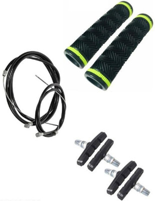 Bazz Cycle grip set with wire set and brake shoes Bicycle Handle Grip(10 mm)