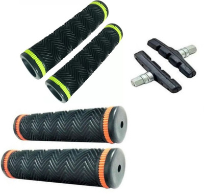 PICA BREAK SHOE WITH 2 PAIR HANDLE GRIP Bicycle Handle Grip(110 mm)