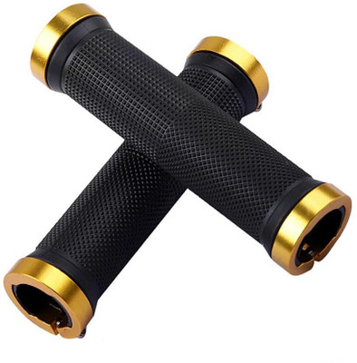 PRAKMO Golden Cycling Lock-on Anti-Slip Bicycle Handle Grips (Golden) Bicycle Handle Grip(13.6 cm)