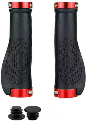 Leosportz Ergonomic Design, Aluminum Double Lock-on, Mountain Bike Grips Bicycle Handle Grip(13 cm)