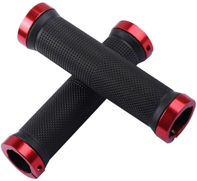 ABC AMOL BICYCLE COMPONENTS Premium Quality Cycling Lock-on Anti-slip Bicycle Handle Grips, Color- Red Bicycle Handle Grip(130 mm)