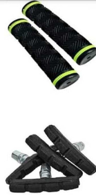 PICA BICYCLE HANDLE GRIP+ BREAK SHOE COMBO PACK Brake Shoe(Black)