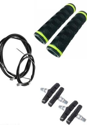 Bazz Cycle handle grips set with wire set and brake shoes Bicycle Handle Grip(20 cm)